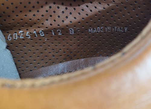 E.T. WRIGHT Men’s Sz 12 B Brown Woven Leather Vibram Loafers Italy Casual Shoe - Picture 12 of 12