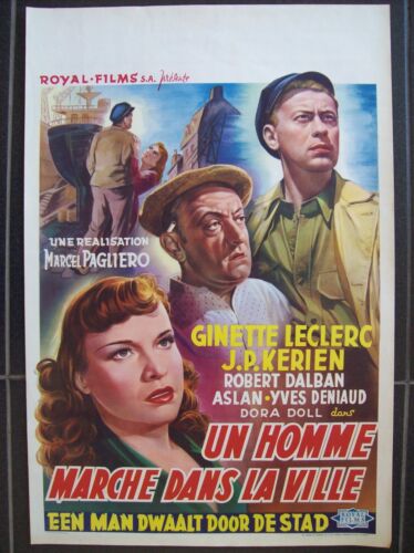 affiche cinéma originale ancienne un homme marche Ginette Leclerc 1950 - Photo 1/1