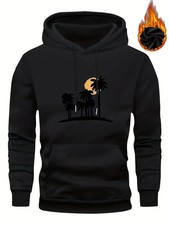 Men'S  Women'S Hawaiian Tropical Print Hooded Sweatshirt - Thick Fleece-Lined L