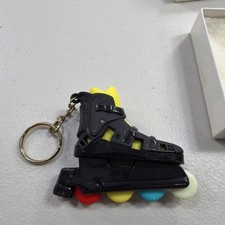 Vintage Souvenir Keyring BLACK ROLLER SKATE K...