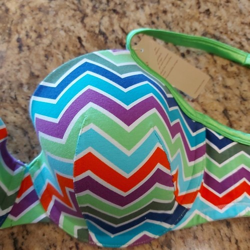CACIQUE COTTON T-SHIRT Bra Size 38DDD Green/Multi-Color NWT Lightly Lined UW $38 - Picture 19 of 22