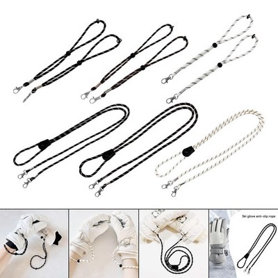 2 Pieces Ski Glove Leash, Mitten Clips.Portable Mitten Holder Skiing Accessories