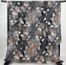 Vintage sh ken furisode / Traditional Formal Silk Kimono/ Set with Obi