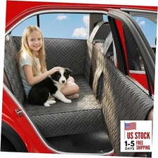 Dog Car Seat Cover for Back Seat- Heavy Duty Waterproof- Hard Bottom Backseat