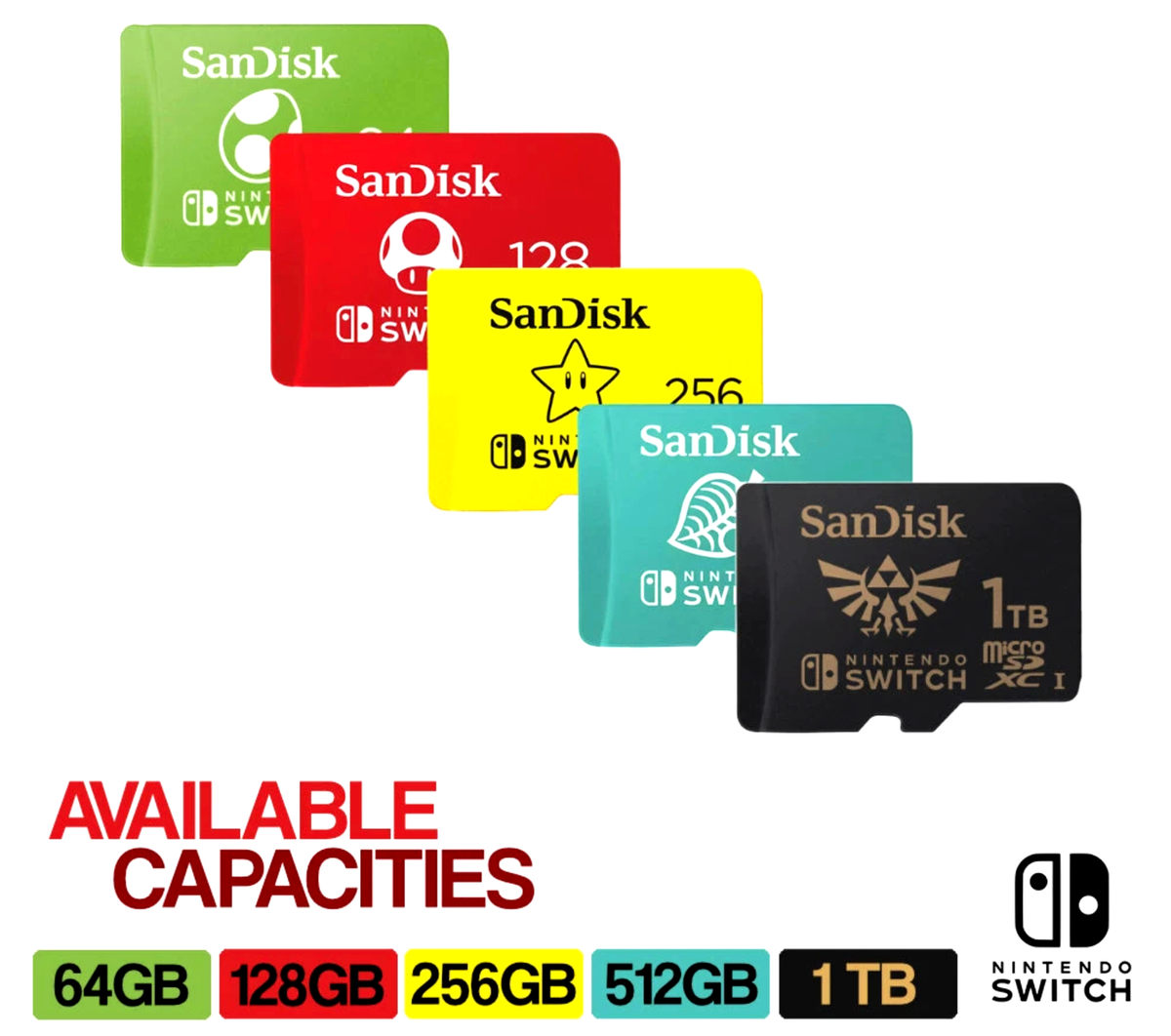SanDisk Micro SD Card Memory 64GB 128GB 256GB 512GB 1TB Nintendo