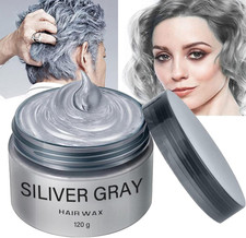 Temporary Grey Hair Wax, Washable Silver Styling Cream, 120g