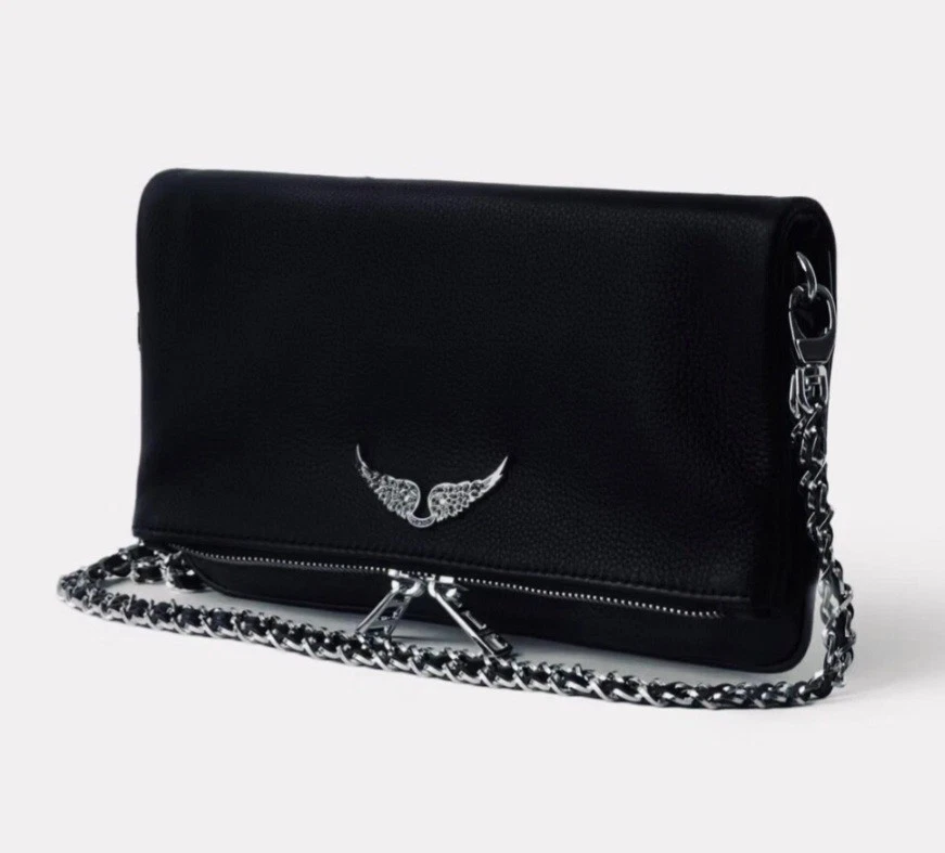 Zadig and Voltaire Rock Black Leather Clutch Bag New - Image 3 of 4