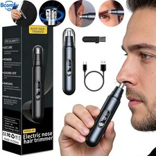Digital Nose Hair Trimmer USB-C Rechargeable Painless Ear Eyebrow Clipper Men US