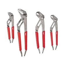 Milwaukee Straight-Jaw + V-Jaws Pliers Set 6", 8", 10" Comfort-Grip (4-Piece)