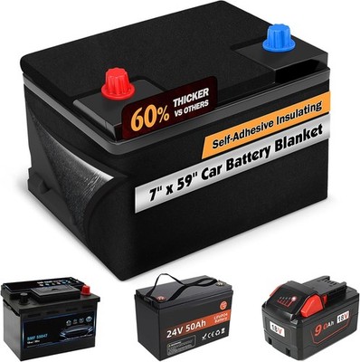 7'' x 59'' Car Battery Insulation Kit, Car Battery Wrap Blanket with Self-Adhesive