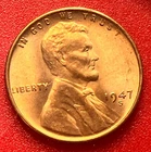 1947-S Lincoln Wheat Cent Penny GEM RD BU From an Original Bank Roll