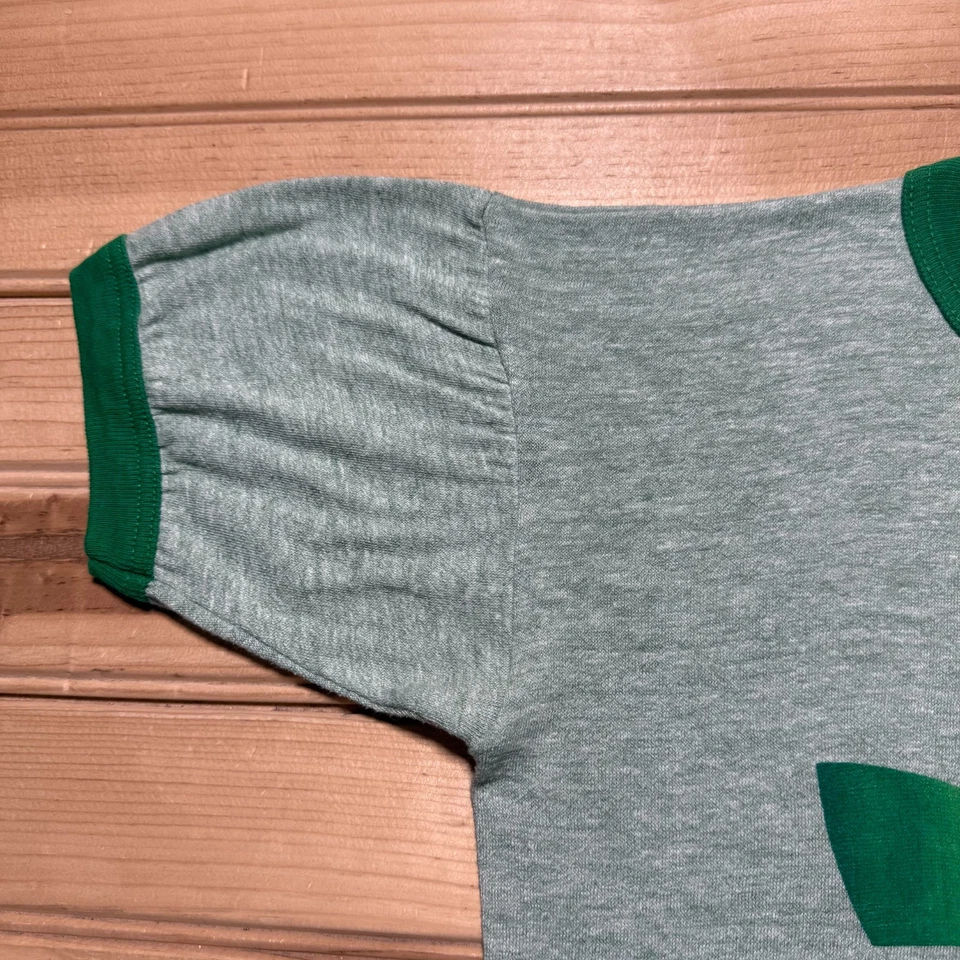 Vintage 80s Adidas Trefoil Rasta Big Logo Heather Ringer Shirt USA Made Size XS - Image 3 of 4