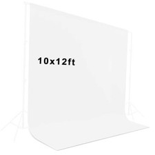 10X12ft White Backdrop for Photography, Polyester Background for 10x12ft White