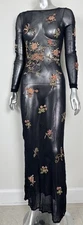 VIVIENNE TAM 90s Mesh Maxi Dress Black Women’s XS Tibetan Tiger Lily