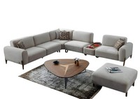 Luxus Ecksofa L-Form Garnitur Textil Sitz Wohnzimmer Pouffe Neu Modern MöBel