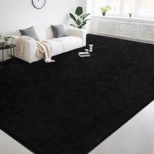 Large Modern Area Rugs for Living Room Bedroom, 6x9 Feet Black Ultra Soft Thi...