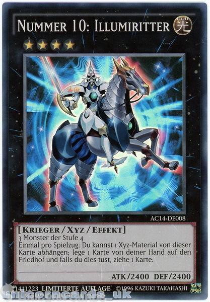 AC14-DE008 Number 10: Illumiknight Super Rare UK Legal GERMAN YuGiOh Card