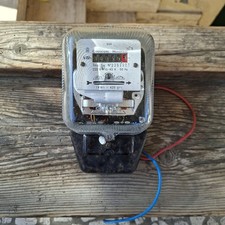 Contatore Elettrico Monofase Vintage " SACET " Roma vetro e metallo