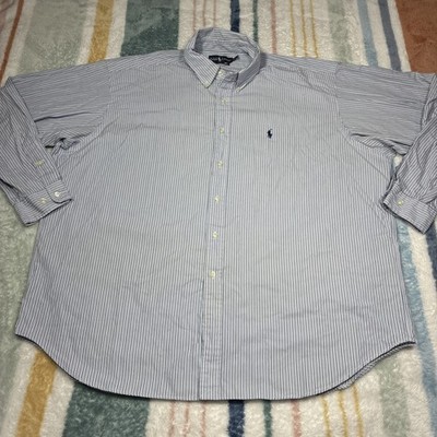 Ralph Lauren Shirt Mens XXL Blake 2 Ply Cotton Pony Button Down OCBD Oxford Vtg