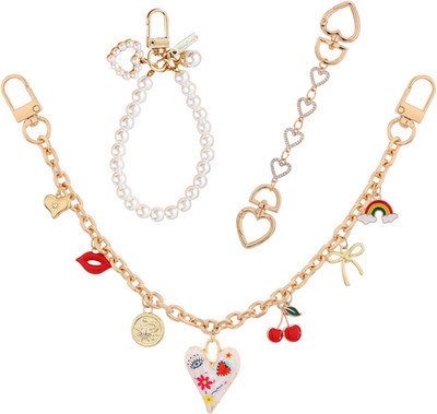 3Pcs Purse Extender Chain for Bag Charm - Gold Replacement Chains with Graffiti
