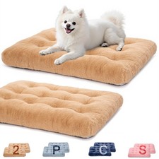 2 Pack Washable Dog Bed, Deluxe Plush Dog Crate Beds with Anti-Slip, Comfy Ke...