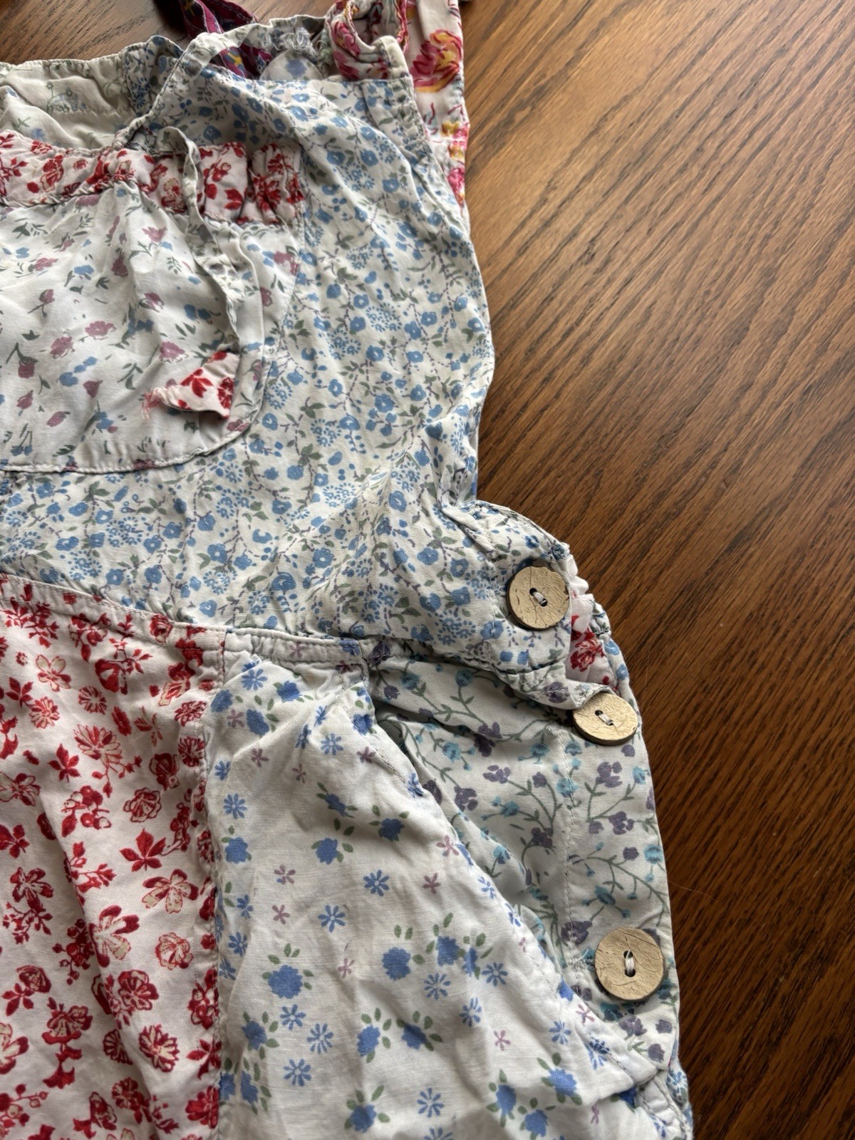 Sacred Threads Overalls Romper Patchwork Boho Hip… - image 2