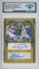 2025 Leaf Baseball Nation TREY YESAVAGE - JAKE BLOSS Gold Auto 1/1 💎 DSG 9 Mint