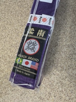 Ronin Brand Purple Jiu-Jitsu Martial Arts Belt A4 Cotton Made in Japan NEW