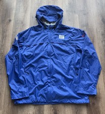 Nike New York Giants NFL Sideline Windbreaker Jacket Blue Hooded Mens XL