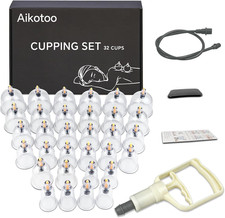 Cupping Kit for Massage Therapy Set with Pump 32 Massage Cups for Cellulite