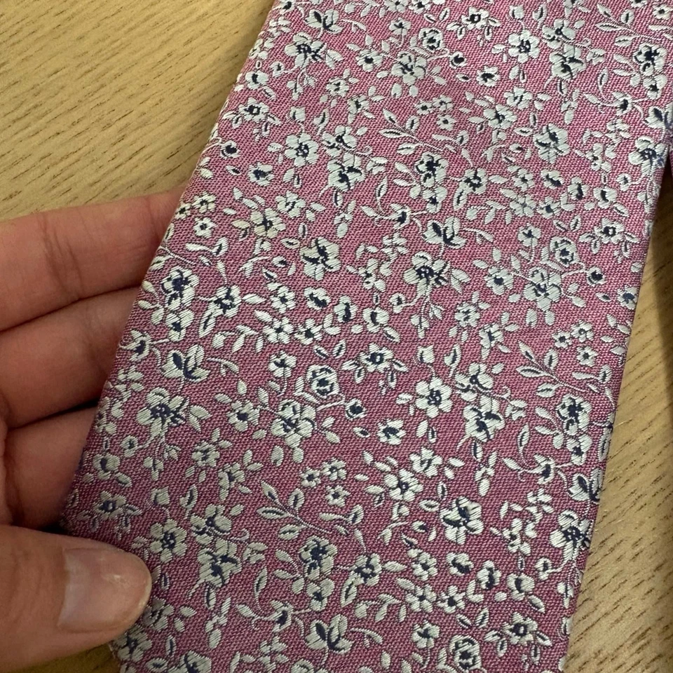 Галстук Canali 1934 100% шелк — фиолетовый цветочный/геометрический узор - Изображение 2 из 4