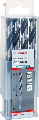 Set of 5 Metal Tips HSS PointTeq Bosch 10.3mm Drill Steel Iron Plastic 10,
