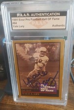 Yale Lary 1991 Enor Pro Football HOF #84 AUTOGRAPHED Hand Signed Encapsulated MT