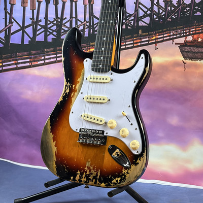 Sunburst Handed Heavy Relics Aged Electric Guitar Rosewood Fingerboard in stock