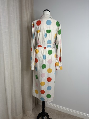 Jericho Road 'Spot on' Button Up Shirt Dress Size 16 XL White Polka Dot Fun Midi - Picture 9 of 11