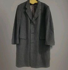 Men  s 100 Cashmere Long Overcoat 42S Knee Length Classic Luxury Made In ENGLAND