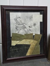 WW1 GERMAN AIRCRAFT Fragment Of Original Fabric, 1917 Framed.