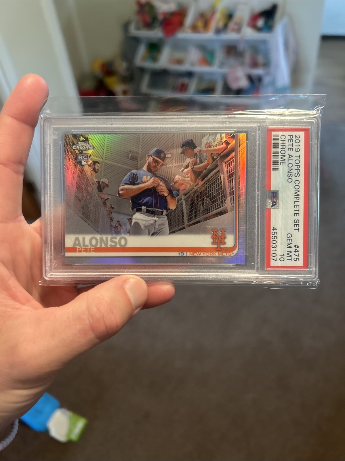 2019 Topps Complete Set Rookie Pete Alonso Chrome #475 PSA 10 Gem
