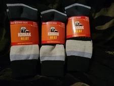 9 Pairs Kodiak Thermal Heat Socks Men's Size 7-12 Full Cushioning Outdoor 🧦