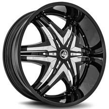 Diablo Wheels Elite Black With Chrome Inserts Rims 22x8.5 4pcs Y2