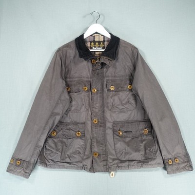 Barbour Jacke Herren Extra Large Grau Wachs Baumwolle Greymare Outdoor Jagd Tartan