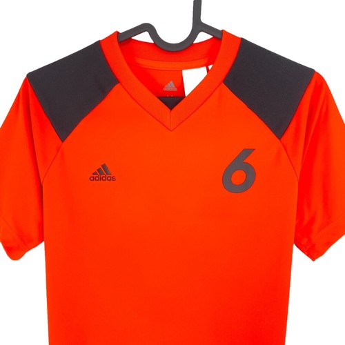 Adidas Climalite Youth Boys Red Jersey V Neck T Shirt Size 11 - 12 Years - Picture 2 of 9