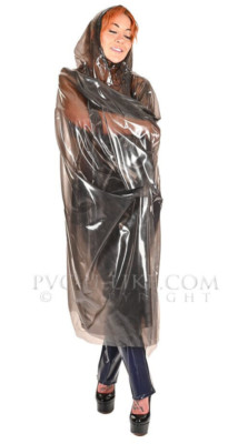 Cape PVC Regencape Schwarz Poncho Raincoat Regenmantel Trenchcoat Latex Mantel