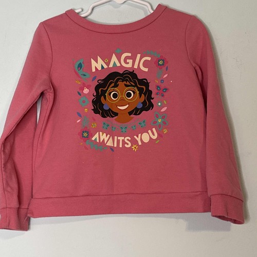 Disney Encanto Mirabel Magic Awaits You Pink Fleece Sweatshirt Jumping Beans 4T