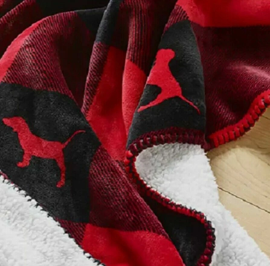 NUEVO VS Victoria Secret ROSA Sherpa Manta Rojo Pimienta Franela Perro Manta Foto 4 de 4