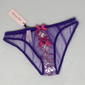 Agent Provocateur Lorna Purple Pink Ouvert Brief AP2 Small NWT