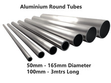 Aluminium Round Tube Hollow Pipe 35mm - 100mm Multiple Sizes & Lengths GS