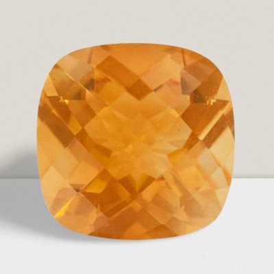 Citrine Cushion Cut Gemstone 10 Cts - 15 mm Flawless Loose Gem
