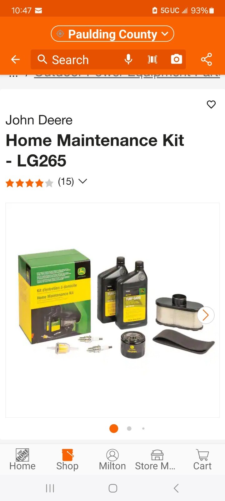 JOHN DEERE HOME MAINTENANCE KIT LG265 eBay