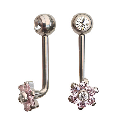 Piercing Christina Bar In Titanio - 14g (1,6mm) - Con Zirconia Trasparente - 20mm - Nickel-Free - Eclectic Shop Uk Ltd